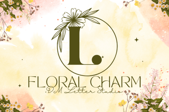 Floral Charm Monogram Font for Branding